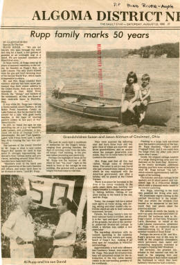 Rupp Family Marks 50 Years on Rupp Bay - Lake Lauzon - 1980