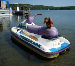 Maggie on the JetSki Ready to Go!