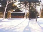 Front of Cabin Winter Early, 64 kb